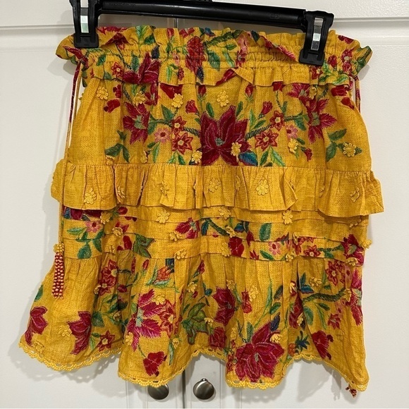 FARM RIO Flower Dream Ruffle Mini Skirt Size S - Picture 7 of 10